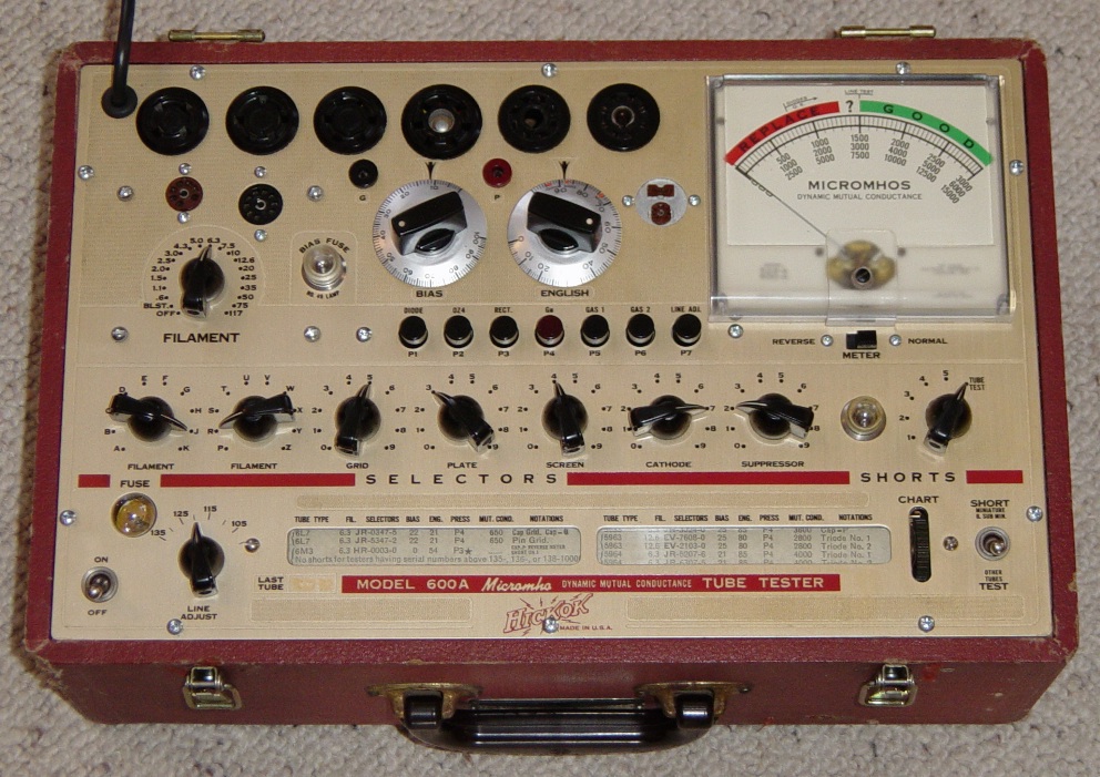 Hickok 6000A Manuale Tester Per Valvole Termoioniche - Usato, Made In USA